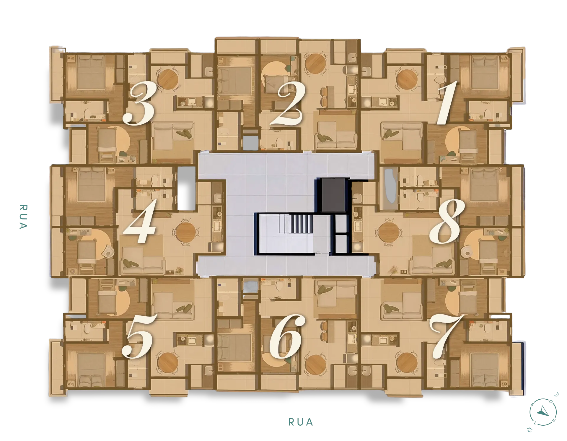Planta geral do pavimento do Residencial Veneza
